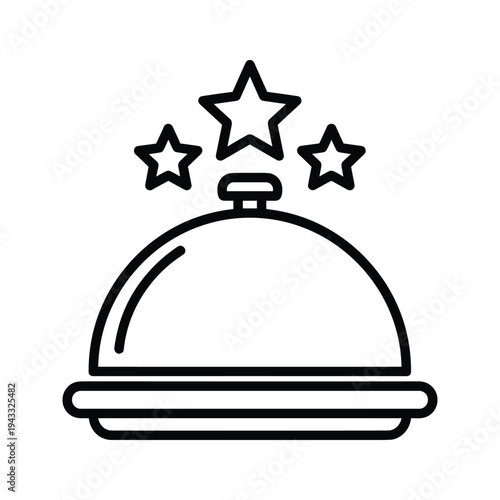 Luxury Food Service Icon with Three Stars