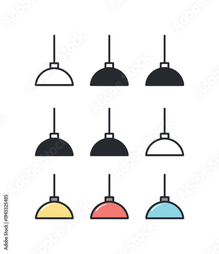 Sophisticated design outcome represented by matching pendant lights arranged horizontally with equal distance between shapes,