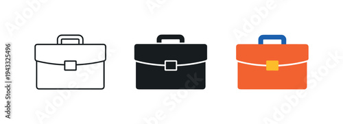 Workforce participation concept illustrated by identical briefcases aligned horizontally with equal spacing and consistent handle
