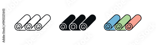 Balanced awareness outcome represented by matching yoga mats arranged horizontally with equal distance between shapes, same