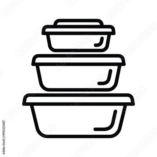 Stackable Food Containers Icon