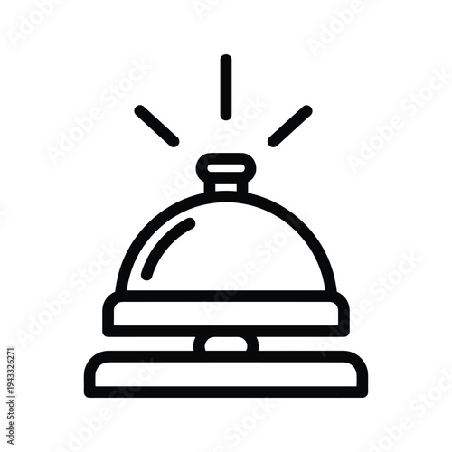 Reception Bell Icon - Service and Assistance Symbol