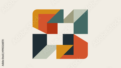 Abstract geometric design with colorful shapes and modern artistic composition