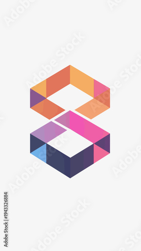 Abstract geometric design with colorful shapes and modern graphic