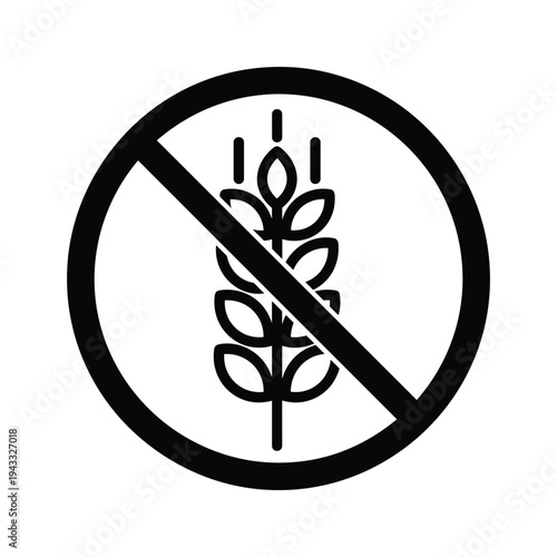 Gluten-Free Symbol Icon - No Wheat or Grain Allowed