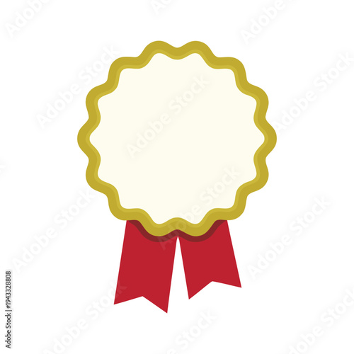 Award ribbon with empty center space for text or logo, symbolizing achievement, recognition, victory, and excellence, prestige and accomplishment, premium quality badge