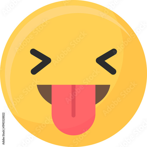 Silly Emoji Face Sticking Out Tongue Vector Illustration