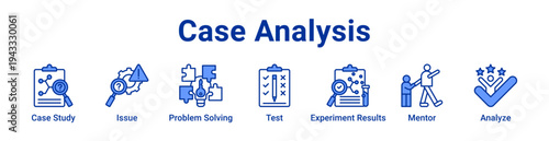 Case Analysis Icon Banner and Collection