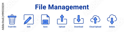 File Management Icon Banner and Collection