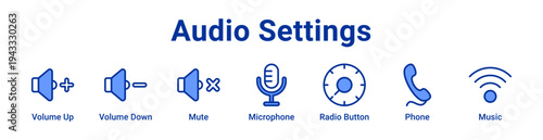 Audio Settings Icon Banner and Collection