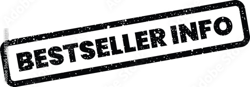 Grungy rectangular stamp featuring the important text Bestseller Info in bold uppercase lettering