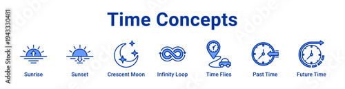 Time Concepts Icon Banner and Collection