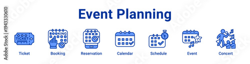 -Event Planning Icon Banner and Collection