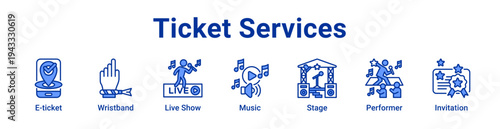 -Ticket Services Icon Banner and Collection