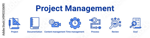 -Project Management Icon Banner and Collection