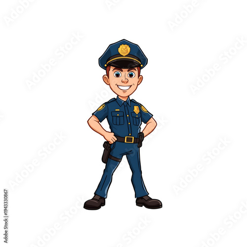 police officer isolated on white