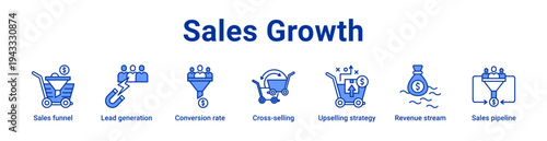-Sales Growth Icon Banner and Collection