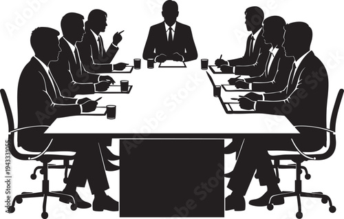 Dynamic business professionals collaborating and discussing vital strategies in a formal corporate meeting environment