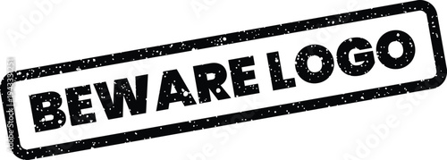 Grungy rectangular stamp featuring the text Beware Logo for cautionary brand identity or security alert visuals