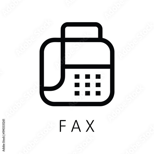 Fax machine icon vector illustration representing office equipment for sending documents traditional technology symbol graphic design element for business communication