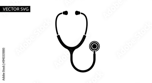 A minimalist vector illustration of a stethoscope on a clean white background