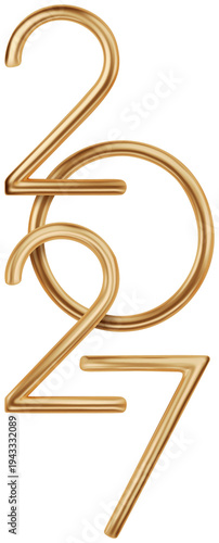 New Year Gold Numbers 2027