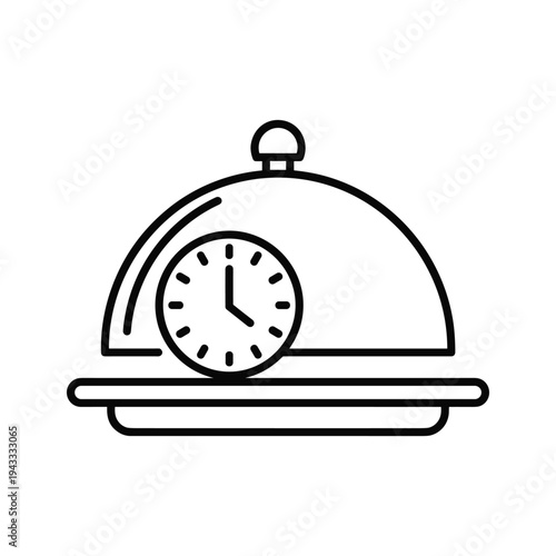 Food Service Clock Icon: Time for Meals, Delivery, and Dining