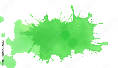 Vibrant green paint splashes create a nature-inspired design with floral patterns of leaves and clover textures for a fresh spring forest wallpaper