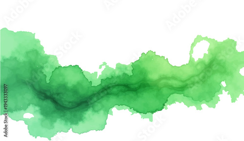 Vibrant green paint splashes create a nature-inspired design with floral patterns of leaves and clover textures for a fresh spring forest wallpaper