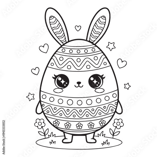 Cute Kawaii Easter Coloring pages Kids