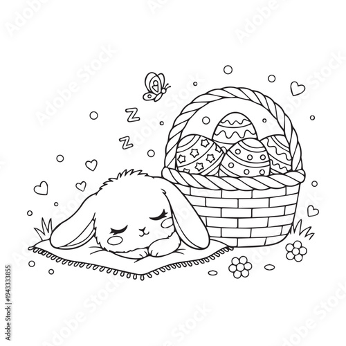 Cute Kawaii Easter Coloring pages Kids