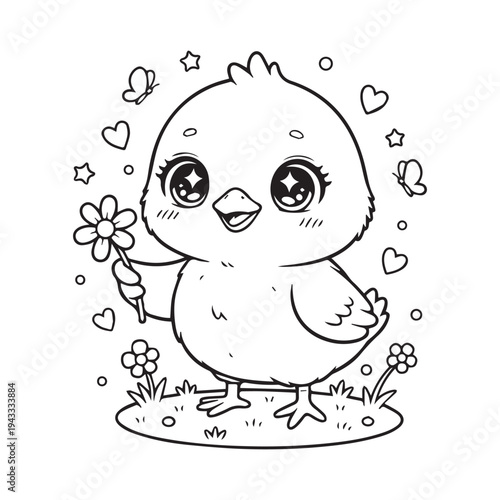 Cute Kawaii Easter Coloring pages Kids