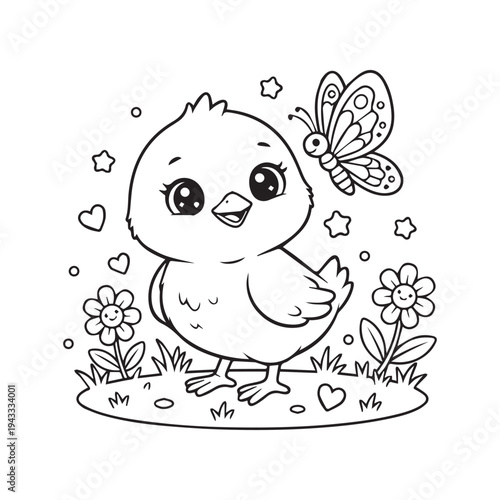 Cute Kawaii Easter Coloring pages Kids