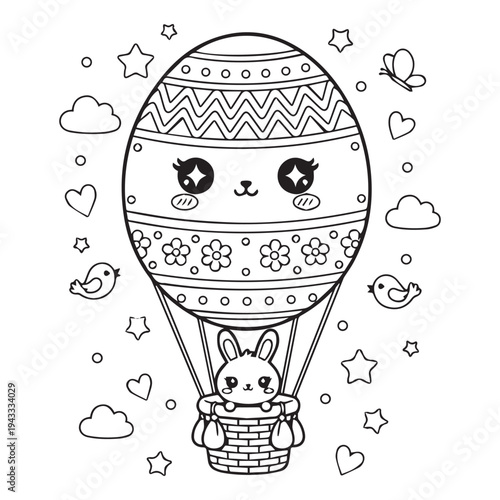 Cute Kawaii Easter Coloring pages Kids