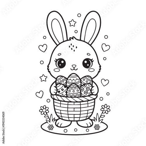 Cute Kawaii Easter Coloring pages Kids