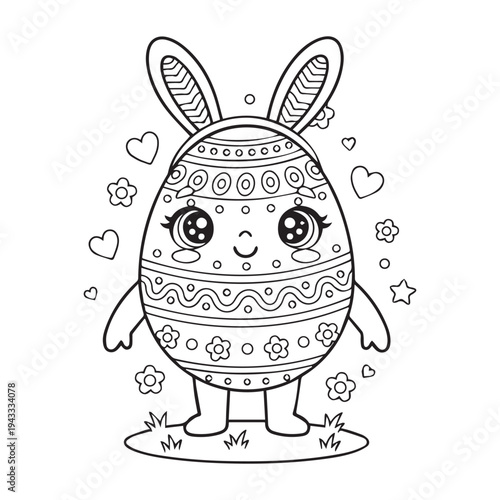Cute Kawaii Easter Coloring pages Kids