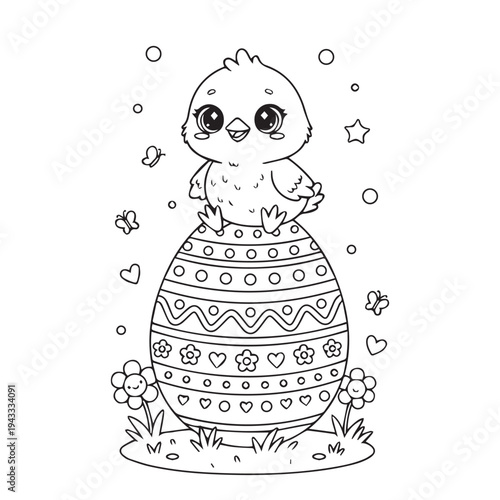 Cute Kawaii Easter Coloring pages Kids