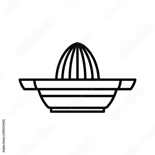Manual Citrus Juicer Icon - Simple Line Art for Fresh Juice Preparation