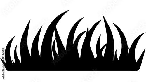 wild grass field black silhouette icon, meadow grass vector, transparent background