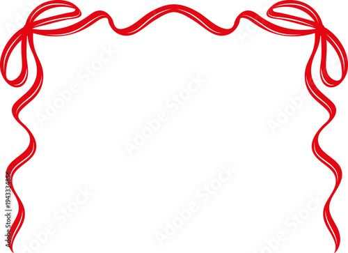 Bow Ribbon Curly Border Corner