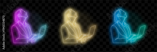 Person with Laptop Colors