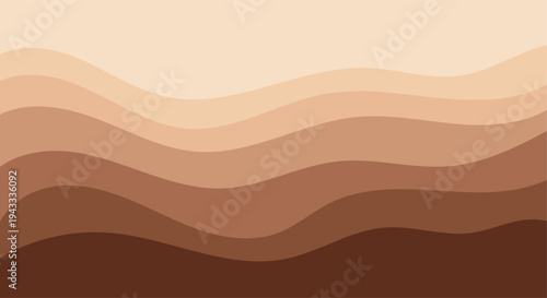 Abstract wavy layers of earth tones and beige creating a serene landscape background
