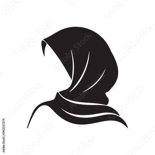 "Minimalist hijab woman silhouette logo for modest fashion and beauty brand"