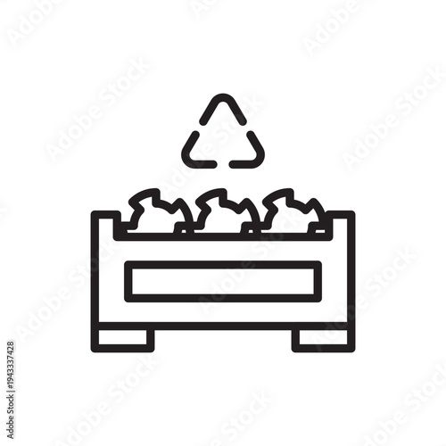 Industrial shredder icon. Primary material reduction, representing heavy-duty waste processing hardware, scrap metal shredding tools, recycling facility gear, and mechanical resource management.