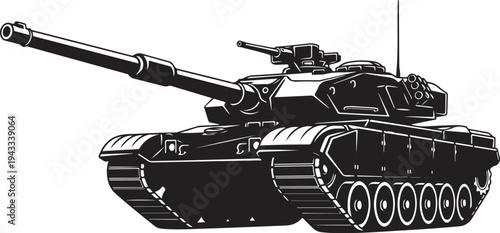 Modern Military Tank Silhouette