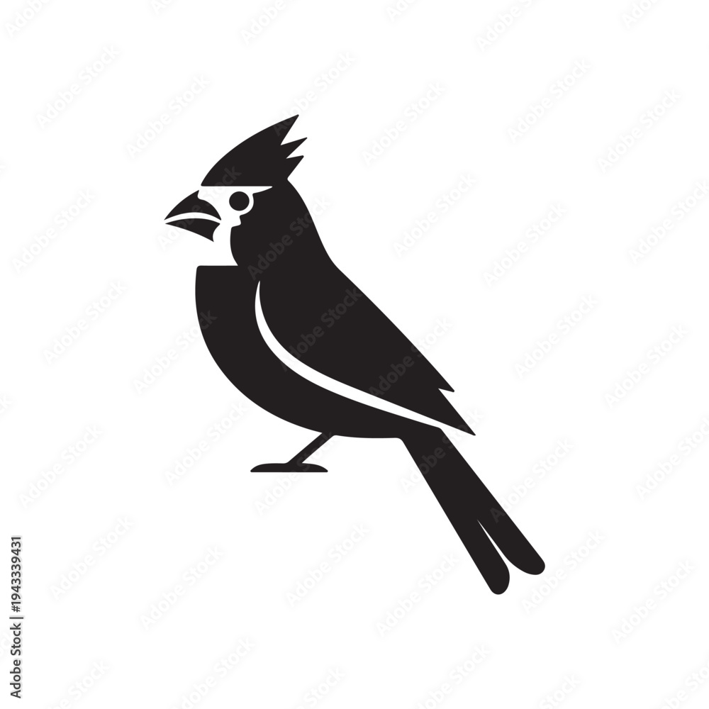 Fototapeta premium Minimalist Black Bird Silhouette Vector Illustration