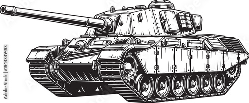 Modern Military Tank Silhouette