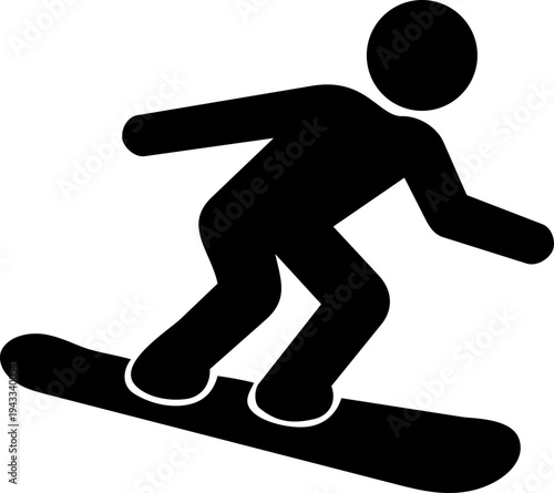 Windsurf pictogram showing person balancing on board holding sail on water