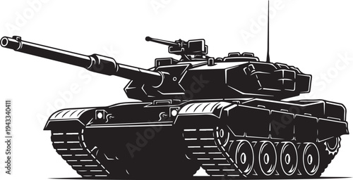 Modern Military Tank Silhouette