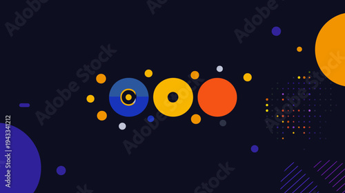 Abstract geometric design with circular shapes and gradient colors